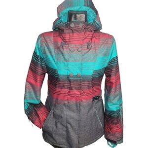 Billabong Striped Multicolor Women's Ski Winter Jacket Small